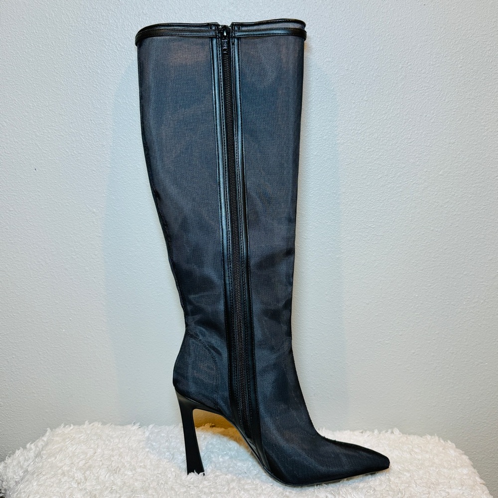 Gianni Bini Mesh Stiletto Tall Boots - Picture 6 of 10